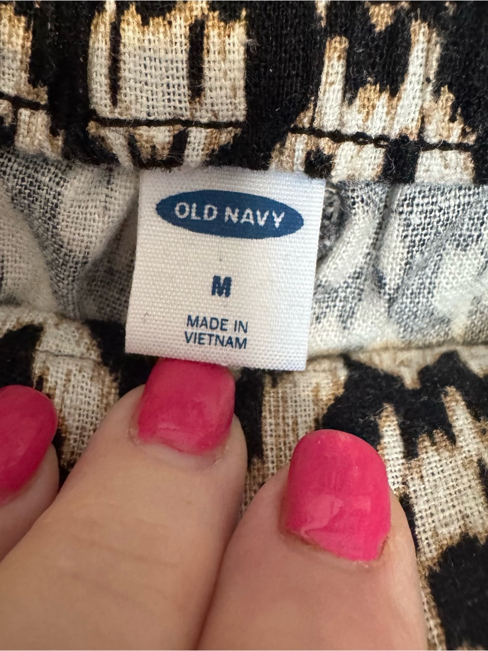 NWT Old Navy Geometric Print Linen Blend Summer Ankle Pants MEDIUM #T - Picture 9 of 12